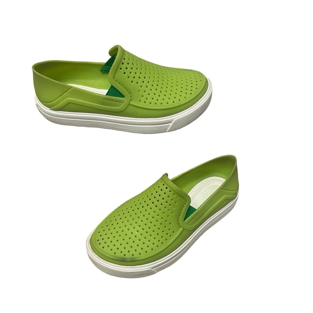 CROCS Citilane Roka Slip On Water Boat Shoe Sneakers Lime Green Kids Size 11C